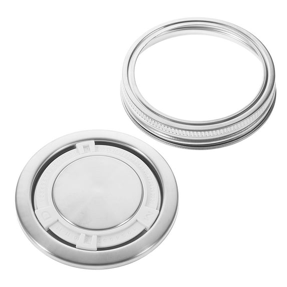 FOMIYES 1Set Mason Jar Lid Canning Jar Lids Stainless Steel Regular Mouth Leak Proof Cap For Kitchen Home Cookware