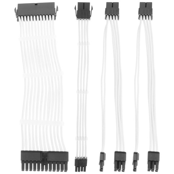 FOMIYES 1Set Modular Power Supply Cable Kit White with Acrylic Clips for Home Pc Upgrades