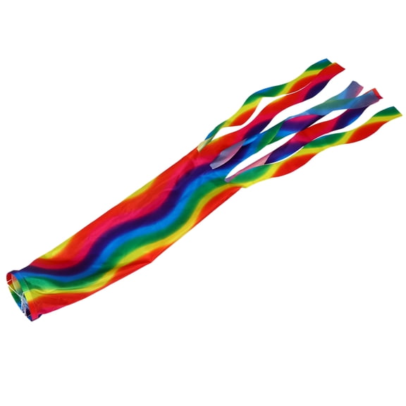 FOMIYES 1Set Outdoor Decorative Tube Flag for Lawn Indicating Wind Direction in Rainbow 55x5.3in