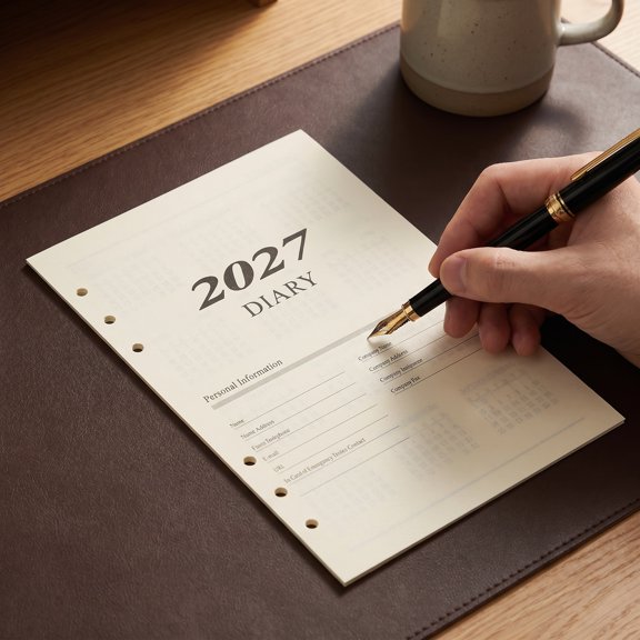 FOMIYES 1Set Portable A5 Beige Planner Refills with Smooth Writing Daily Calendar Insert Sheets
