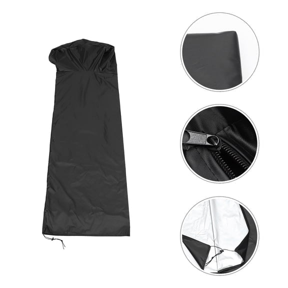FOMIYES 1Set Portable Wear-Resistant Patio Heater Cover Black Oxford Cloth Protector with Adjustable Rope