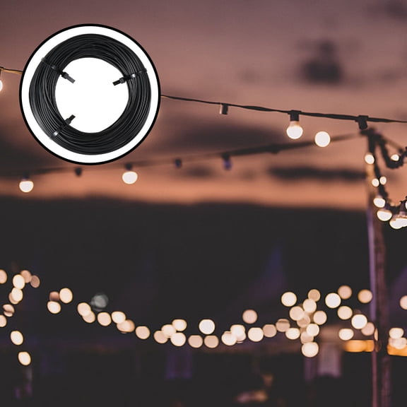 FOMIYES Premium Black Stainless Steel Wire Rope String Light Hanging Kit - , Easy Setup, Perfect for Indoor and Outdoor Use