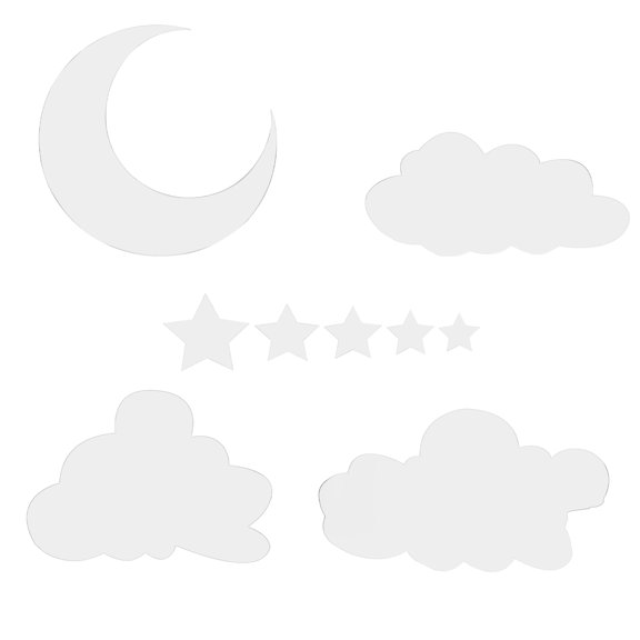 FOMIYES 1Set Reflective Acrylic Cloud Mirror Wall Stickers Plated Silver Decorative Wall Art