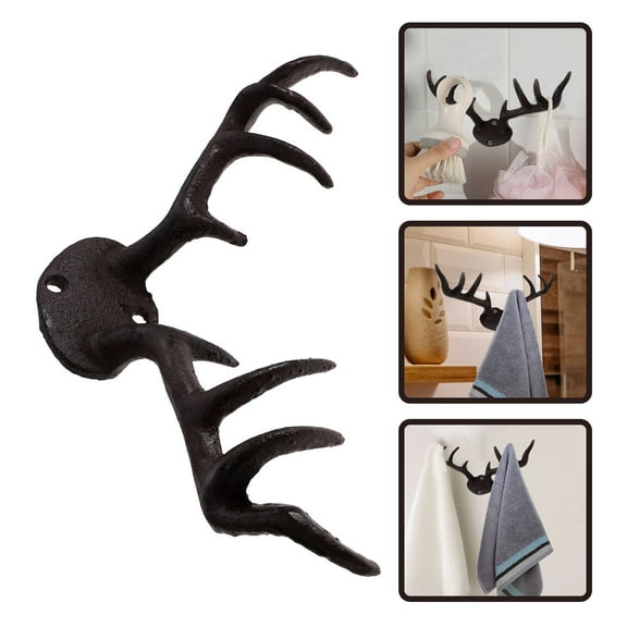 FOMIYES 1Set Rustic Coat Hooks 11.8X3.7X2.2In Cast Iron For Home Decor Enthusiasts Indoor Garden