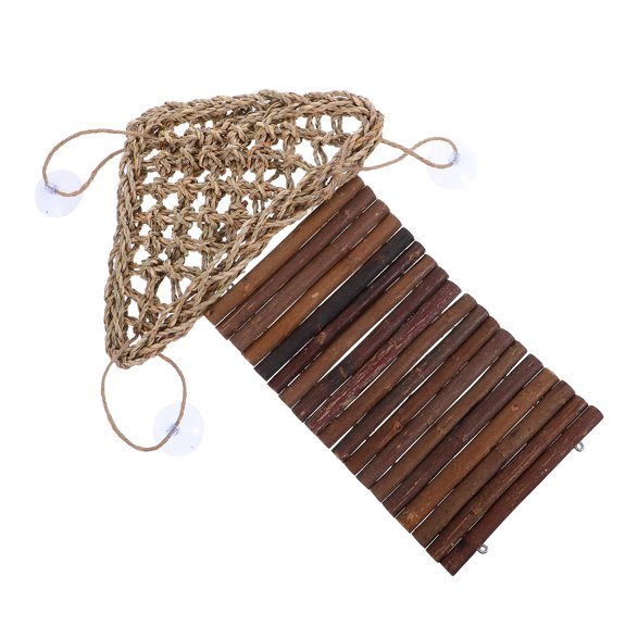 FOMIYES 1Set Seagrass Reptile Hammock Bridge for Hermit Crab and Bearded Dragon Habitat