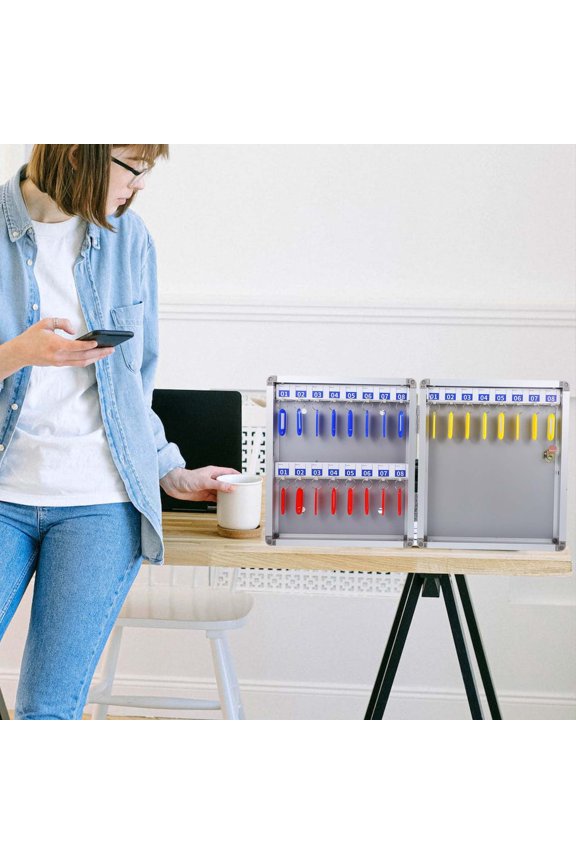 Metal Key Cabinet Wall Mount with Multiple Slots for Secure Home and Office Key Organization
