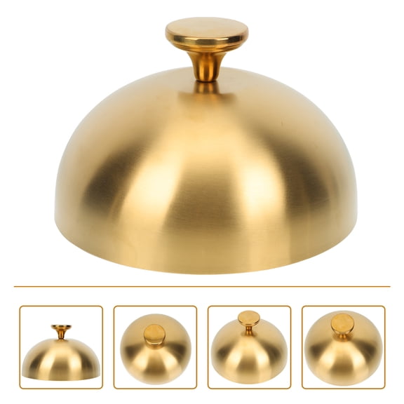 FOMIYES 1 Set Round Golden Serving Cover for Household Use, Food Protector Lid for Kitchen and Dining