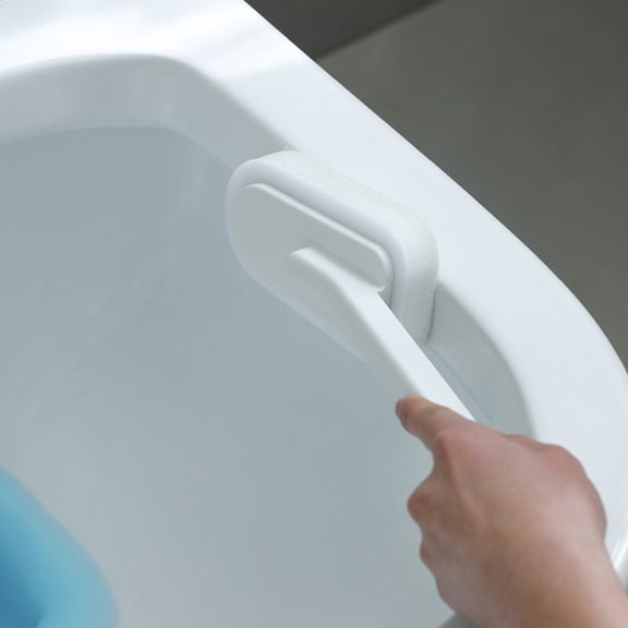 FOMIYES 1Set Toilet Cleaning Brush Ergonomic Structure Long Handle ABS Sponge For Bathroom 11.8X4.4X2.4In