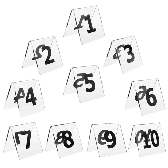FOMIYES 1Set Transparent Wedding Table Number Cards Acrylic Double Sided Table Tents for Banquets