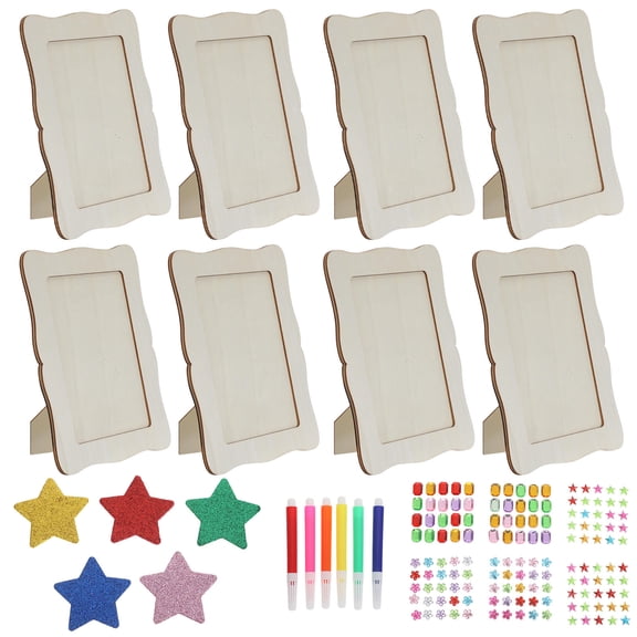 FOMIYES Unfinished Wood Standing Picture Frame Craft Kit for 4x6 Photos