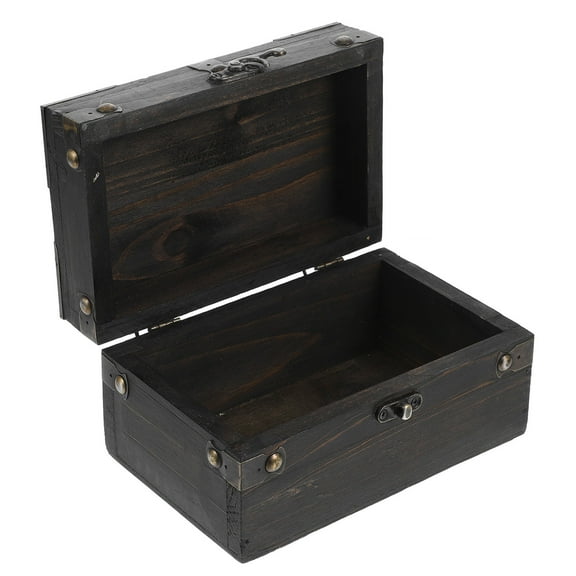 FOMIYES 1Set Vintage Style Wooden Treasure Chest Box Ideal For present Giving And Special Occasions 6.7X4.2X3.5in