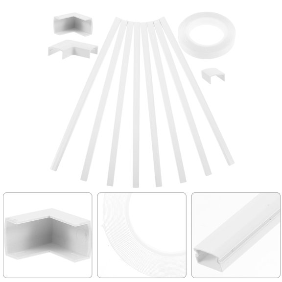 FOMIYES 1Set White Wire Channel Cable Hider Wall Cover for TV Mounted and Audio Cables