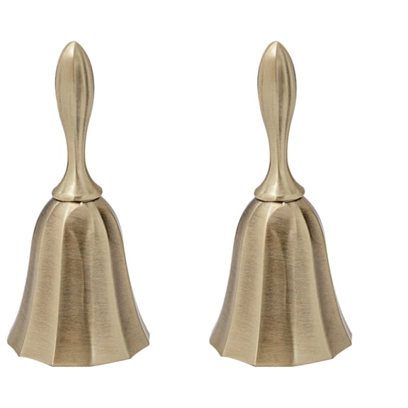 FOMIYES Zinc Alloy Dinner Bell 2-Pack for Hotel Reception, Kitchen, Bar & Home Indoor Use, Compact 3.9x1.9x1.9in