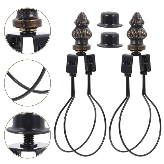 FOMIYES Black Desk Lamp Holder Parts, 4 Sets - Simple Style Replacement Components for Table Lamps