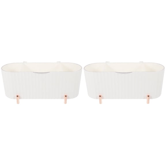 FOMIYES 2-Piece Elegant Rectangular Makeup Vanity Organizer Set, Compact 8.4x3.4x3.6 Inch Storage Solution