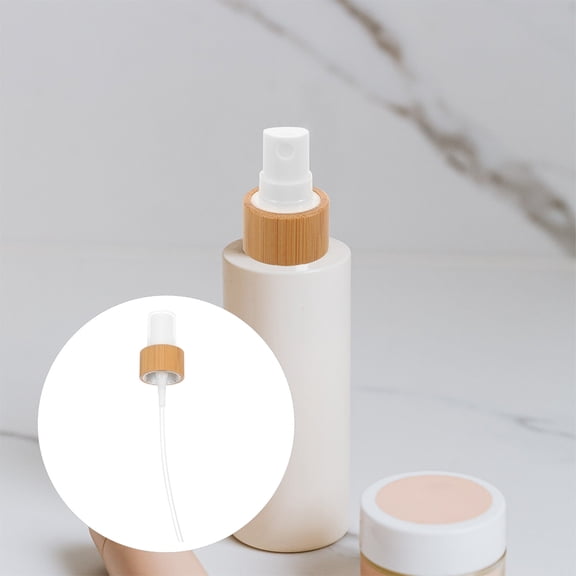 FOMIYES Universal Fit Bamboo Trim Spray Bottle Caps Fine Mist for Essential Oils 2Pcs