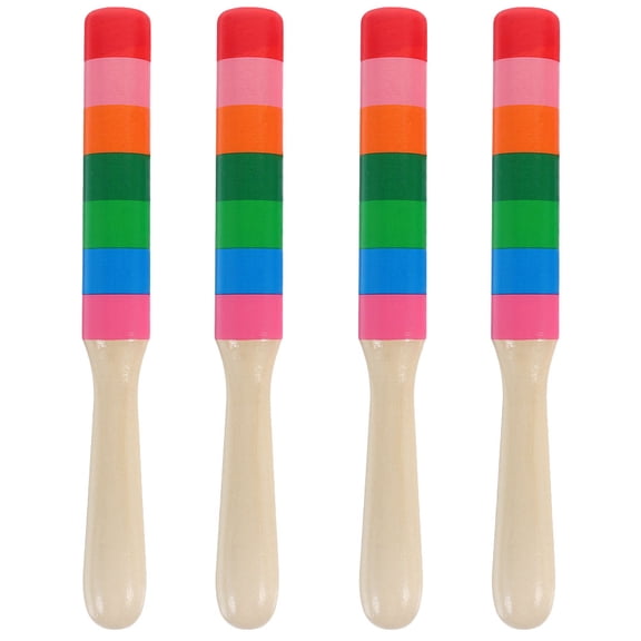 FOMIYES 2 Pairs Rhythm Sticks Wood Percussion Instrument Sticks Portable Musical Instruments Sticks