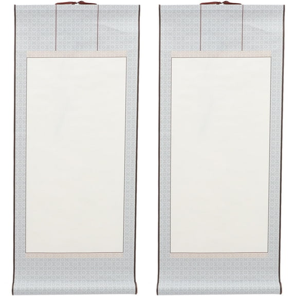 FOMIYES  2 Pcs Parchment Art Wall Scroll Painting Paper Calligraphy Drawing