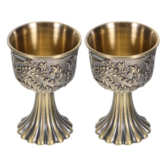 FOMIYES 2 Pcs Vintage Cup Zinc Alloy Liquor Serving Household Goblet For Special Occasions