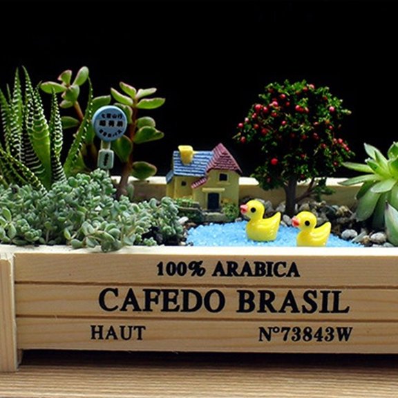 FOMIYES Wooden Succulent Box Assorted Color Durable for Cactus Plants 2Pcs