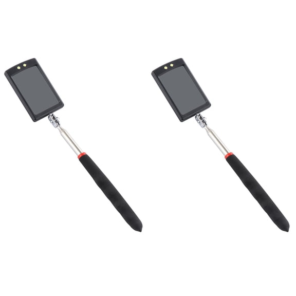 FOMIYES Inspection Mirror Black Stainless Steel Car Repair Tools Dark Environment 2Pcs 6.7x1.9In