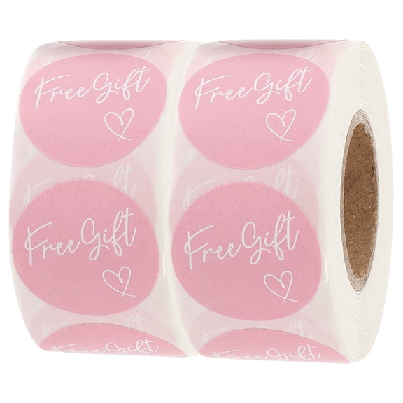 FOMIYES 2 Rolls 500 Pink Round Stickers Labels for present Wrapping and Packaging
