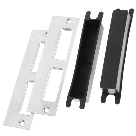FOMIYES 2 Sets Door Lock Accessories Deadbolt Strike Plate Exterior Latch Silver