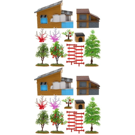 FOMIYES 2 Sets Miniature Garden Prop Miniature Farm Model Child 12X8X4C3