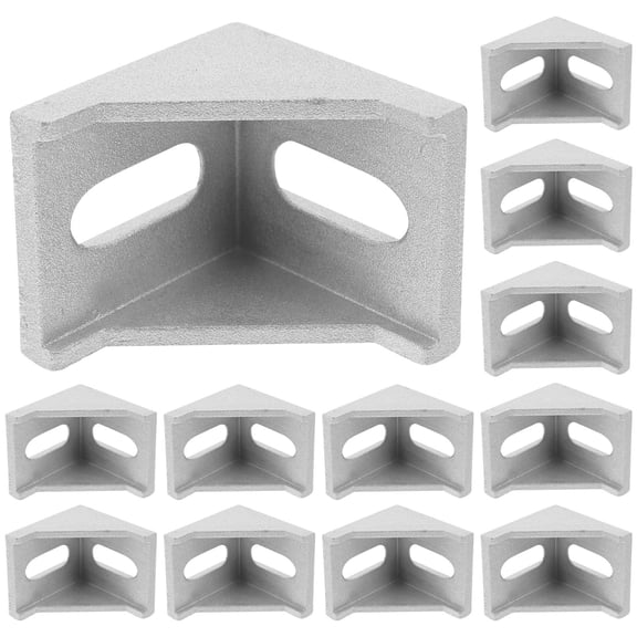 FOMIYES  20 Pcs Aluminum Profile Angle Bracket Connector Brackets Extrusion Connectors Silver