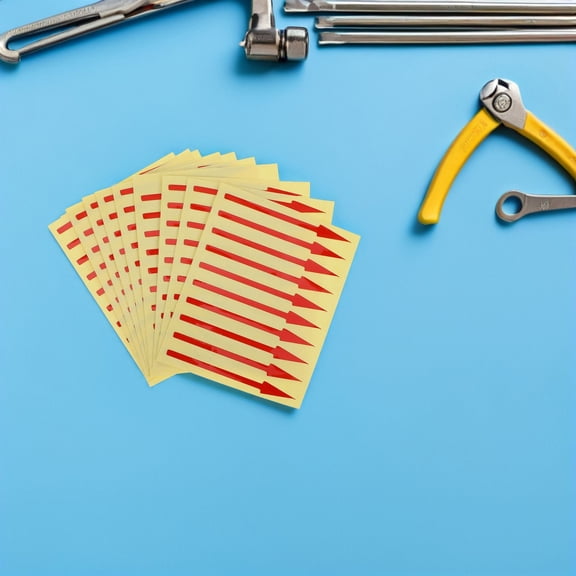 FOMIYES 200Pcs Red Arrow Directional Adhesive Stickers for Equipment Panels Daily Use
