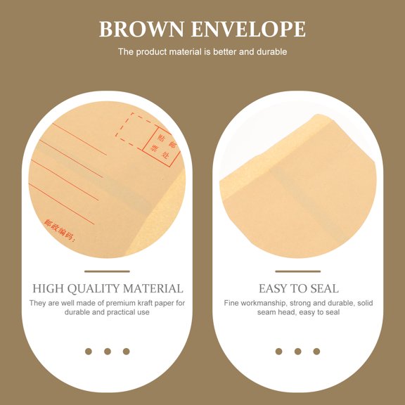 FOMIYES 200Pcs Self Adhesive Kraft Paper Envelopes for Wedding Invitations and Office Use