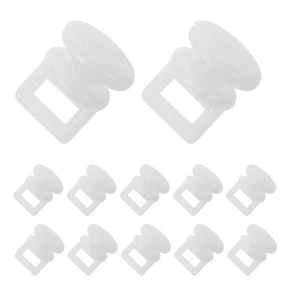 FOMIYES White Plastic Curtain Gliders for Car and Van, Silent Track Rollers, 200 Pieces