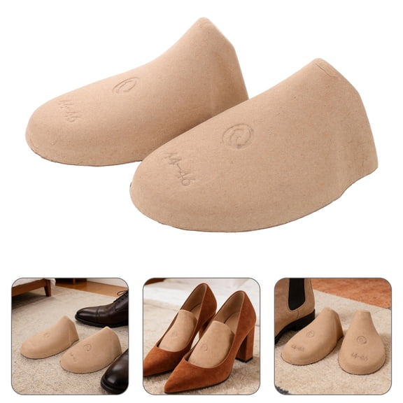 FOMIYES 20Pairs Paper Pulp Shoe Tree Inserts for Home Use Breathable Light Brown Shoe Shape Holder