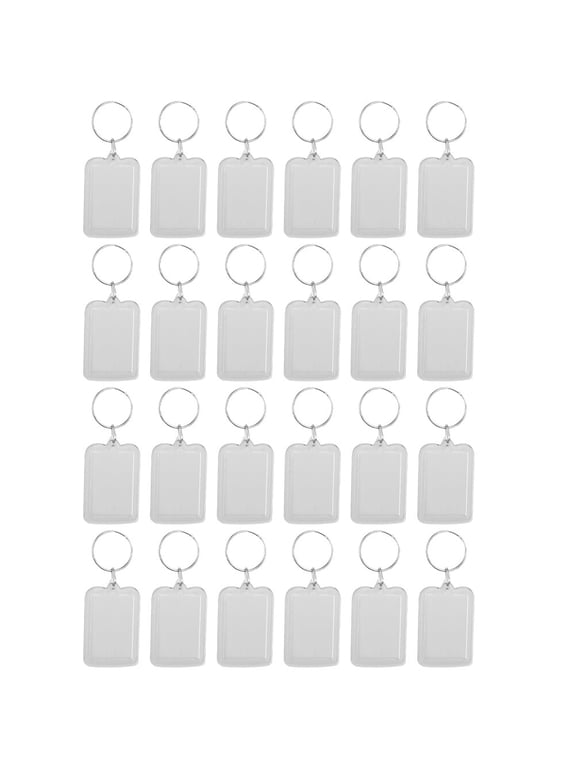 Transparent Acrylic 5x3.3cm Blank Photo Keychain 20 Pack
