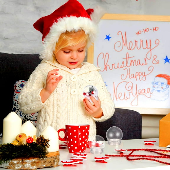 FOMIYES 20Pcs Clear Plastic Spheres With Lid For Snow Globe Craft Christmas Design Diy Accessories