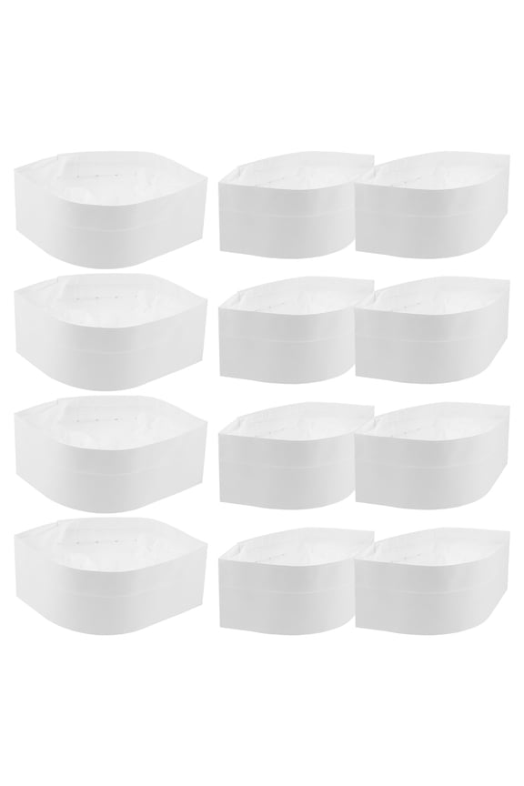 20Pcs Disposable White Paper Chef Cap for Cooking Baking in Restaurant and Bakery