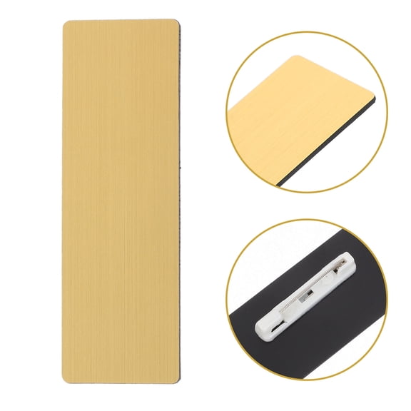 FOMIYES 20Pcs Golden Reusable Name Badge Blanks with Pin Back for Professional Settings