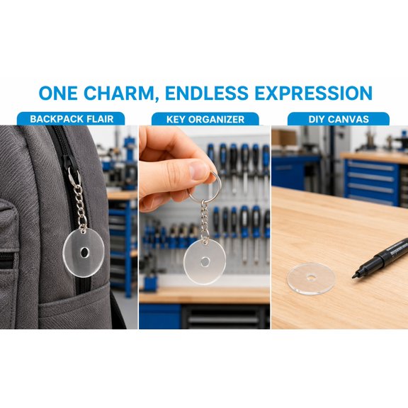 FOMIYES mini cd keychain Clear Retro CD Album Style Bag Charm Pendants 20 Pcs