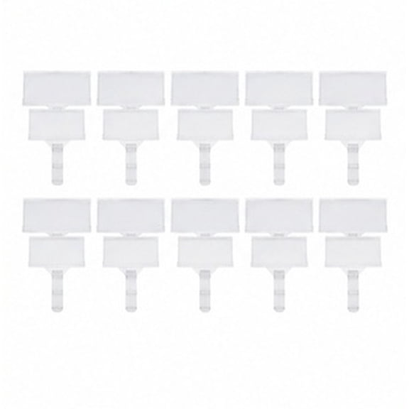 FOMIYES 20Pcs Plastic Shelf Tags Clear View Label Window Reusable for Market Stall Shelving Transparent