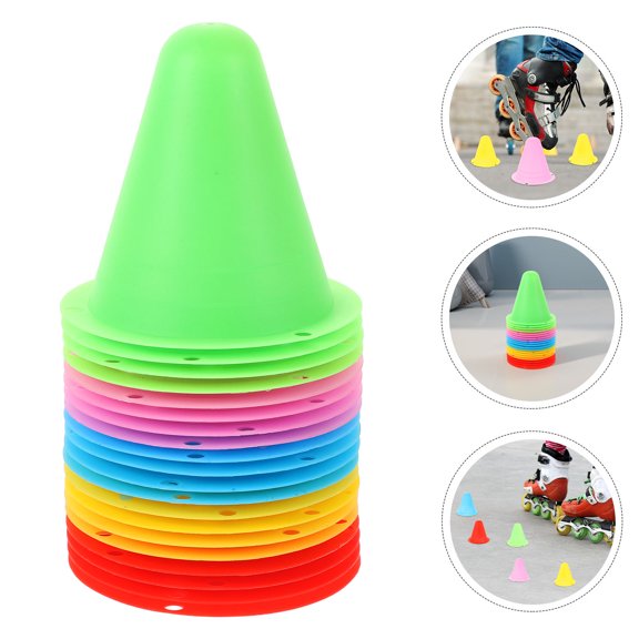 FOMIYES 20Pcs Plastic Training Cones for Roller Skating Practice with Soft Impact Protection