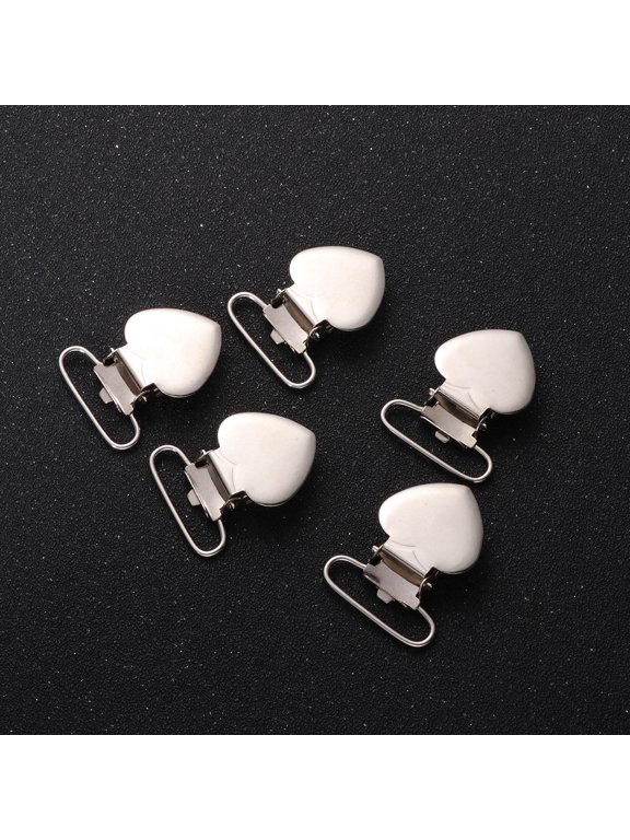 20Pcs Metal Suspender Clips Plated Silver Durable Iron Clips for Clothes Craft