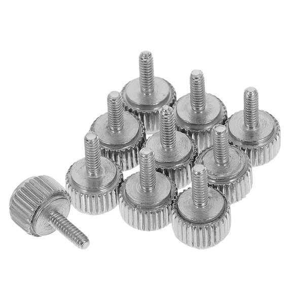 FOMIYES 20Pcs Plated Silver Knurled Thumb Screws for Caliper Adjustment Durable Metal Threaded Fasteners for Home Use