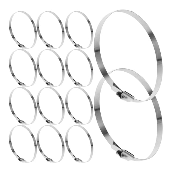 FOMIYES 20Pcs Stainless Steel Cord Organization Tape Heavy Duty Self Locking Hose Clamp Ties
