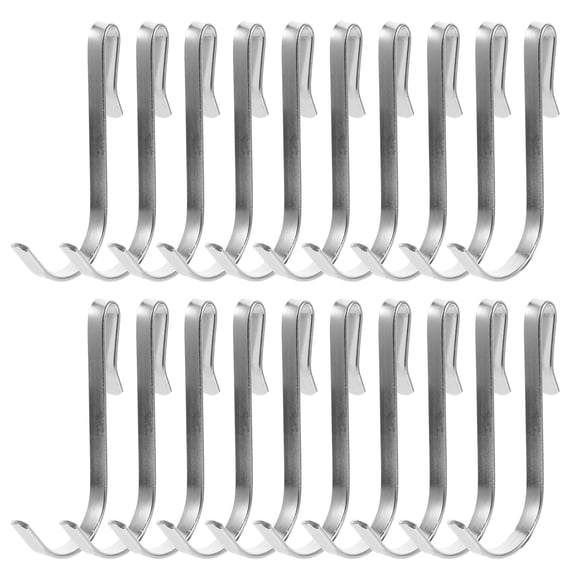 FOMIYES 20Pcs Stainless Steel Hooks for Hanging Kitchen Utensils Silver Color