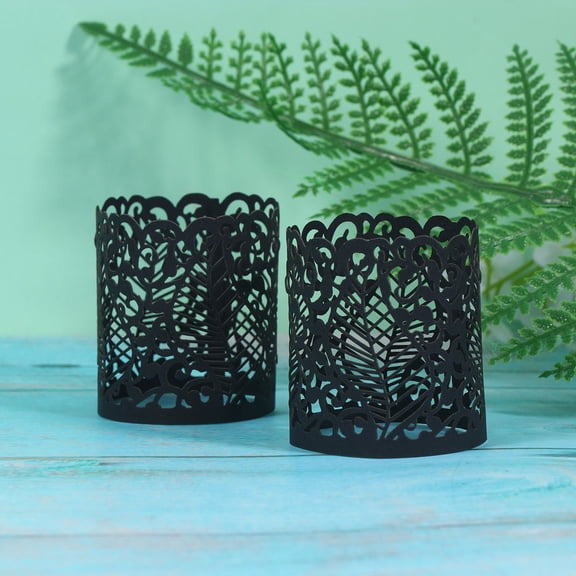 FOMIYES 20Pcs Star Wrapper Style Candle Light Paper Covers in Black for Event Decoration