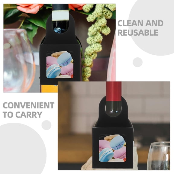 FOMIYES 20Pcs Black Kraft Paper Wine Bottle Box with Window and Handle for Decorative Storage