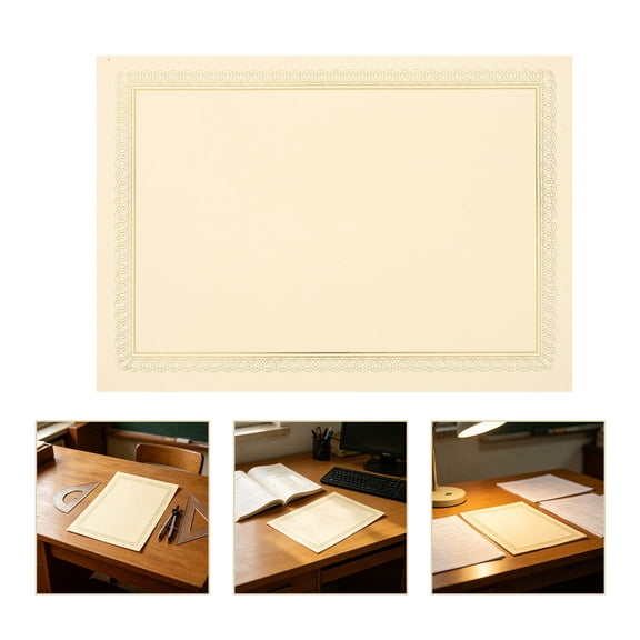 FOMIYES Golden Graduation Certificate Paper, Elegant Plated Gold Foil Borders, Writable for Writing, 20Sheets
