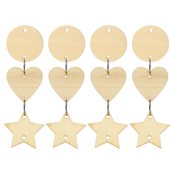 FOMIYES 240Pcs Mini Wood Craft Set for Diy Projects with Wood Color and Star Shape