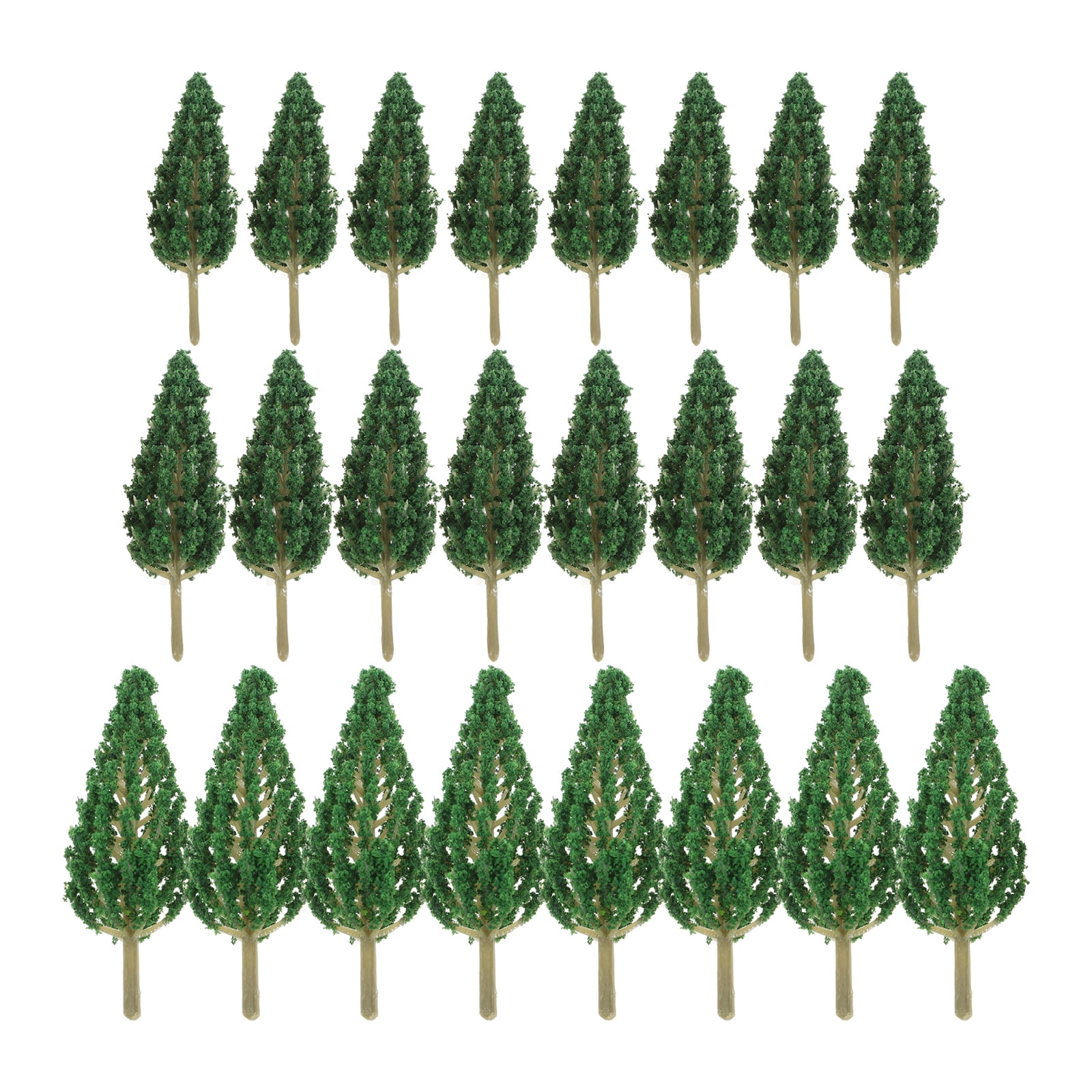 WHAMVOX Durable Miniature Model Trees for Crafts and Decor Realistic Plastic Green Trees 24pcs