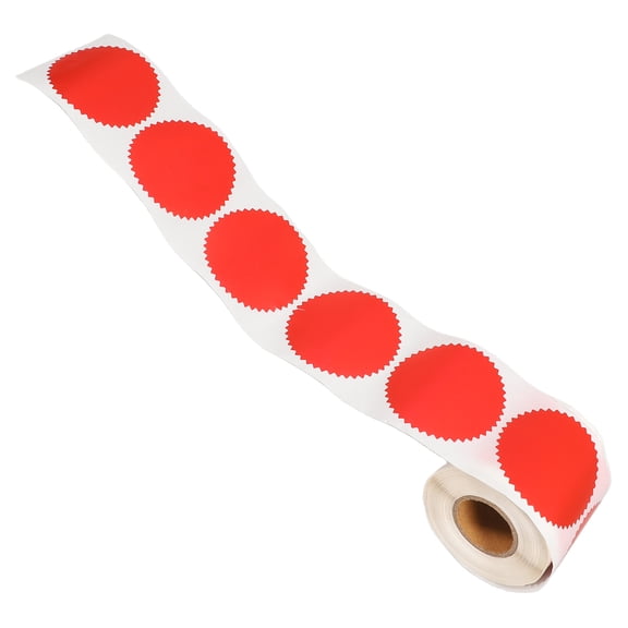 FOMIYES 250Pcs Red Serrated Edge Embossing Labels for Company Stamps Certificate Awards and Scrapbooking
